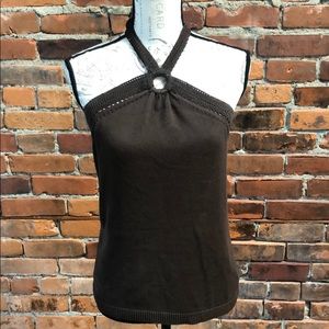 Ann Taylor LOFT brown halter top medium